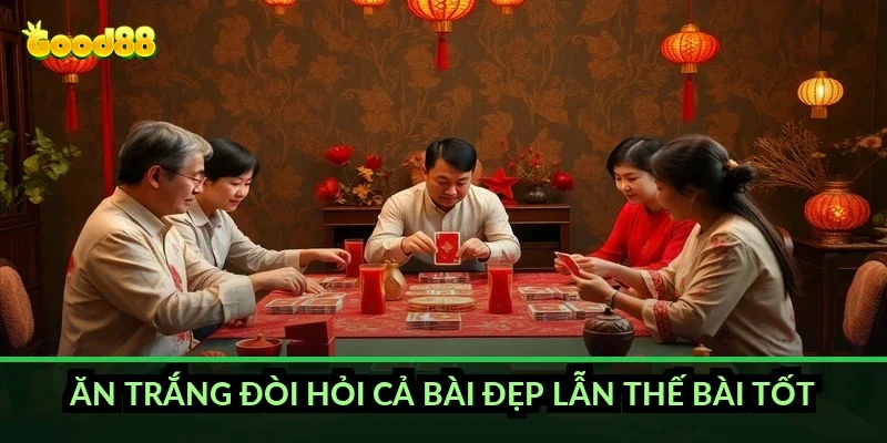 Tiến lên đếm lá ăn trắng Good88: giành thế chủ động từ vòng đầu 3 Ăn trắng đòi hỏi cả bài đẹp lẫn thế bài tốt